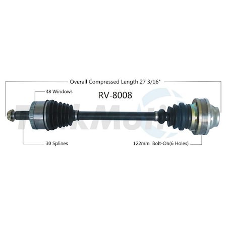 Surtrack Axle Cv Axle Shaft, RV-8008 RV-8008